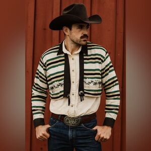 Vintage roughrider by circle T western wear button up shirt medium